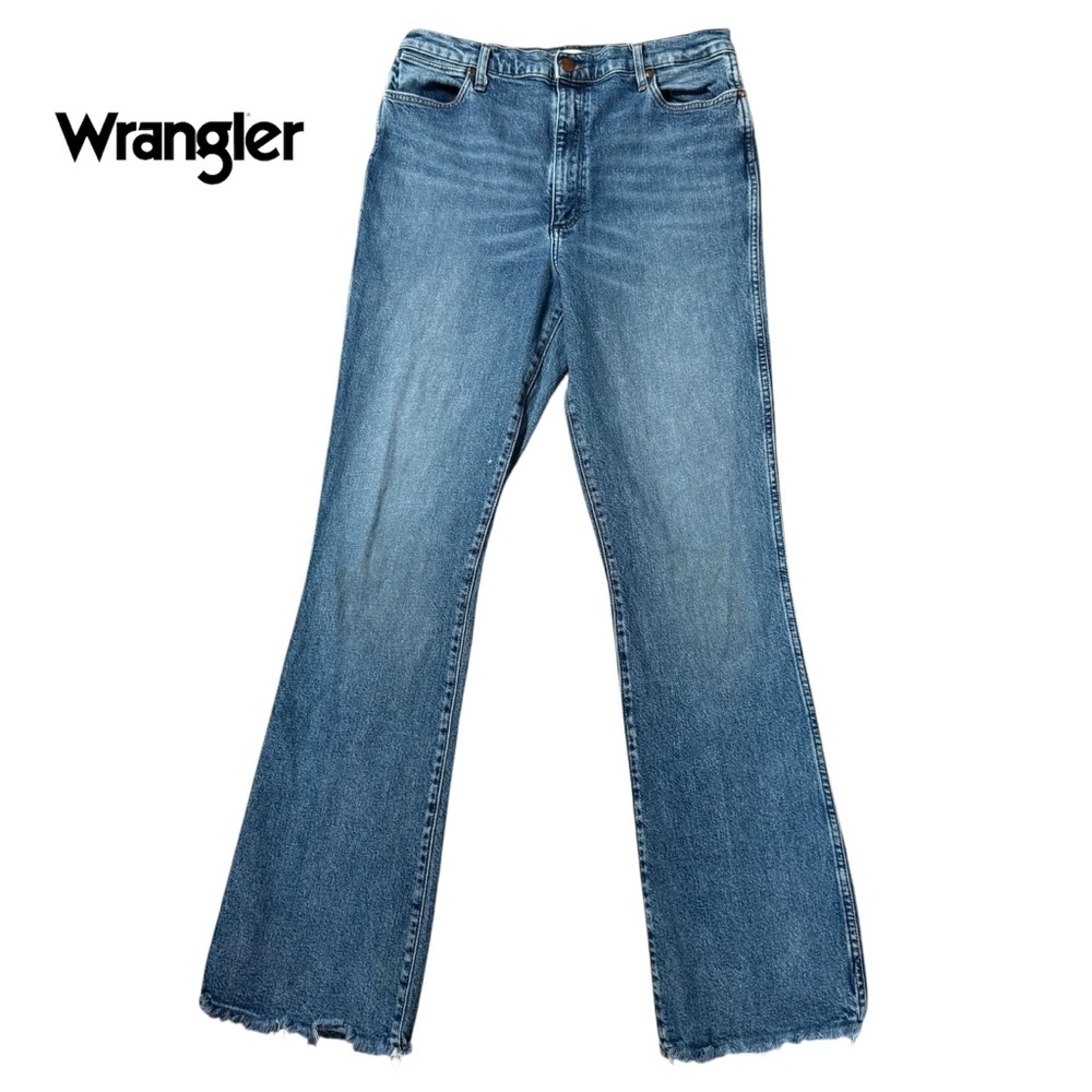 Wrangler Westward Crop High Rise Bootcut Crop Blue Denim Jeans Size M-W32 L34